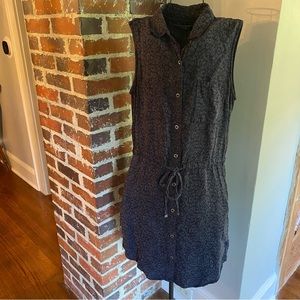 Max Jeans leopard print blue collared dress